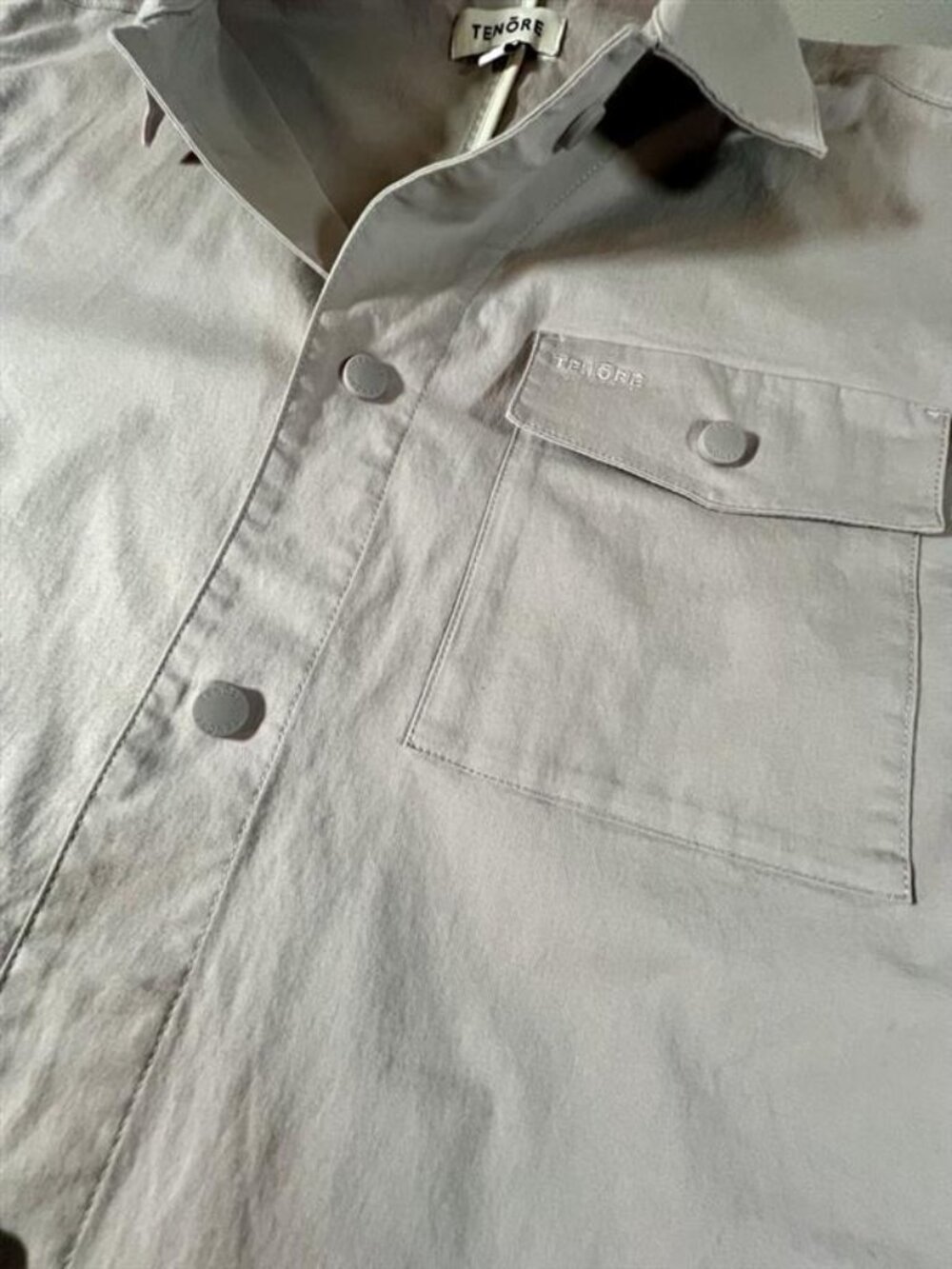 Tenore TWILL SHIRT JACKET Light Gray Cotton Blend Overshirt Men’s XL NWT $138